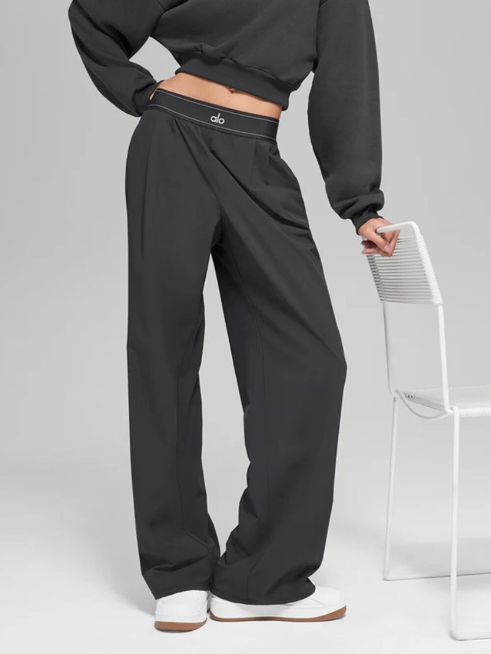 Versatile ALO Yoga🔆🔆 Women's Dark Grey Regular Suit Trousers (Brand New)